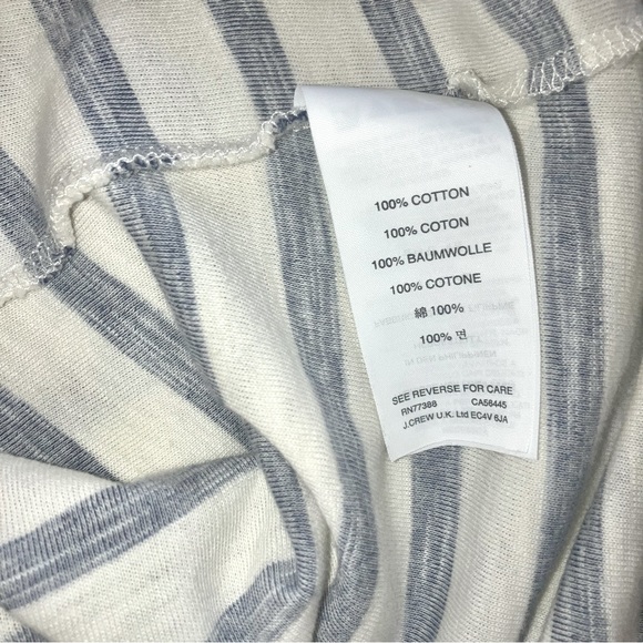 J Crew Long Sleeve Scoop Neck Striped Pullover Cotton Top XS 0-2 Blue/Cream - Picture 14 of 15